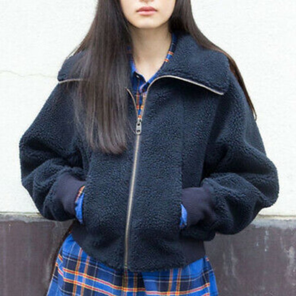 Unisex Uniqlo U Teddy Fleece Bomber Jacket